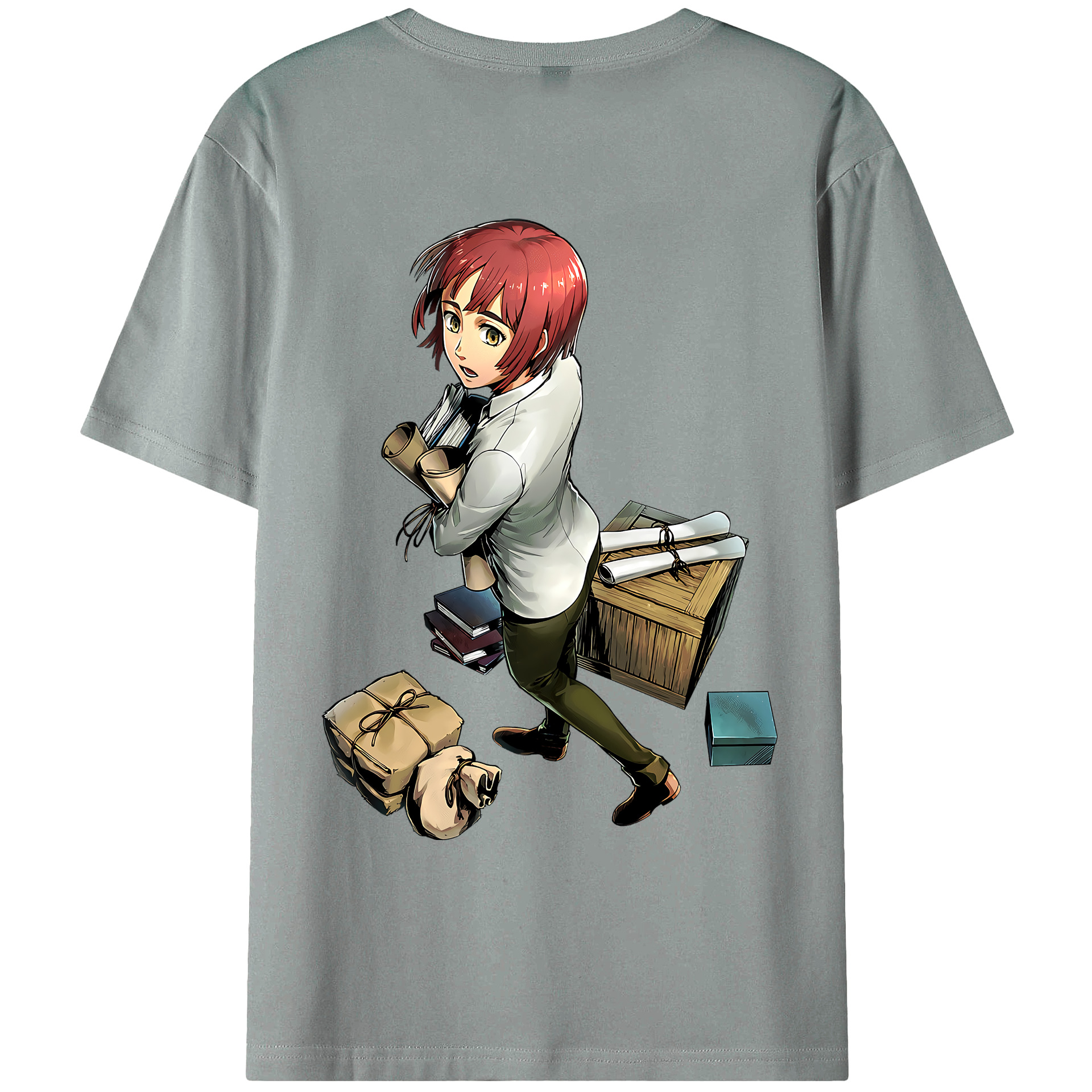 （画像用） 進撃の巨人 Attack on Titan 綿100％ メンズ半袖Tシャツ（バックプリント） 通気性